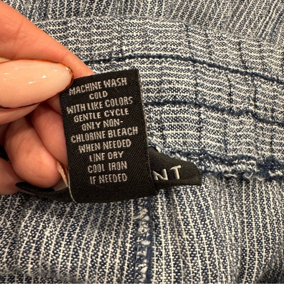 Lane Bryant Soft Linen Blend Wide Leg Pants Plus Size 22 Blue Striped Casual - Picture 5 of 9